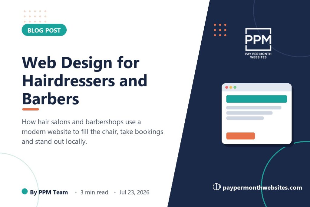 Web Design for Hairdressers and Barbers - Pay Per Month Websites